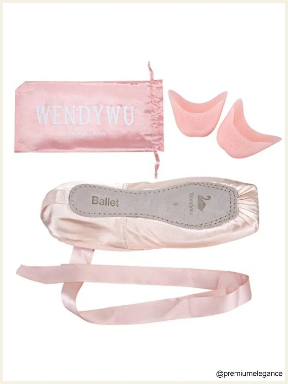 Professional Ballet Pointe Shoes with Toe Pads PU Soled for Dance
